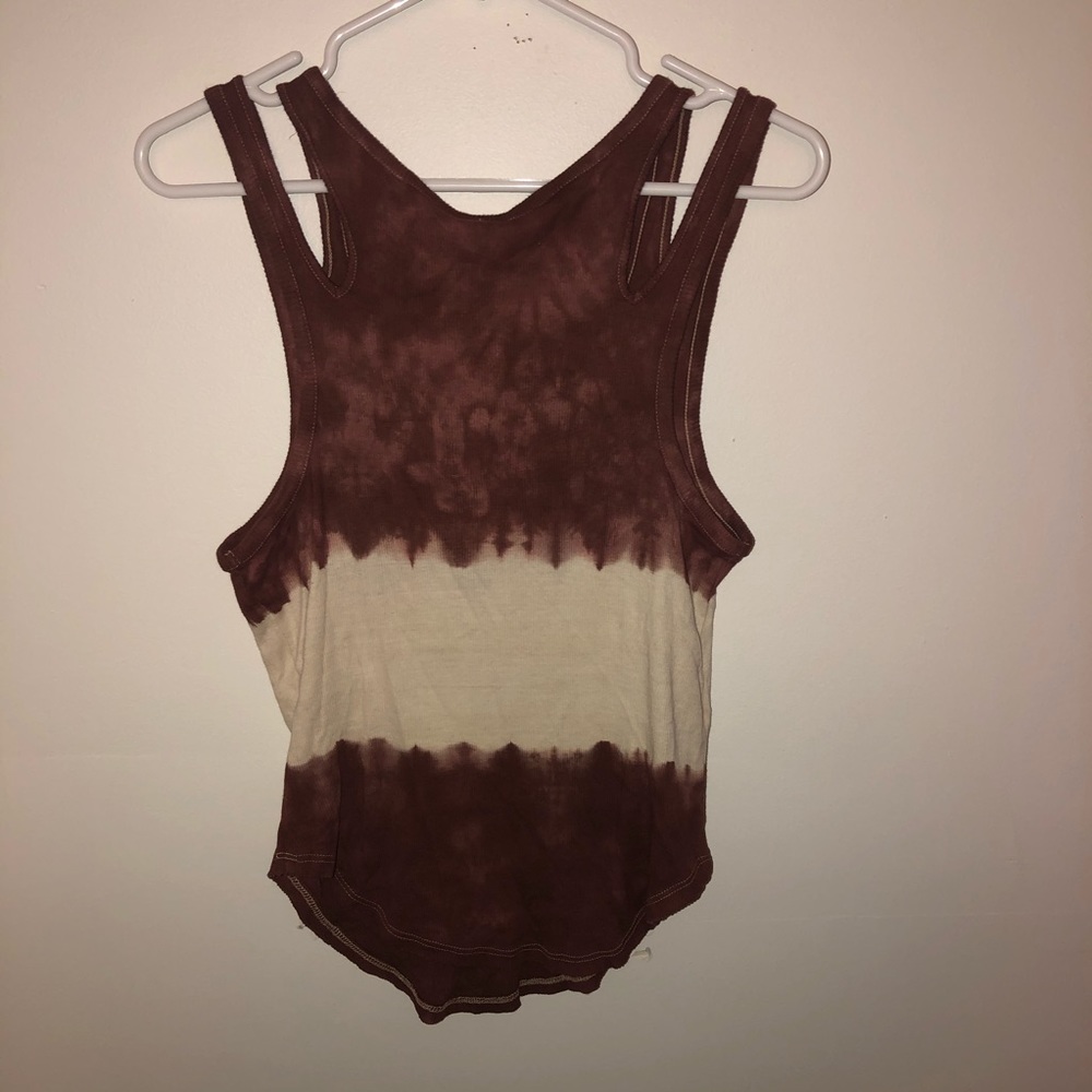 We the Free Tiedye Maroon and White Tank Top - Picture 5 of 5